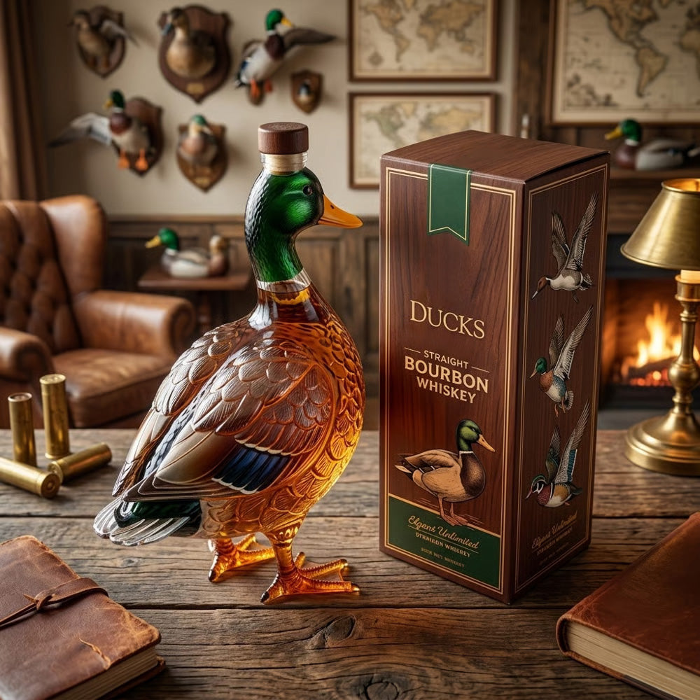 DUCKS UNLIMlTE 3D Mallard Bourbon Bottle