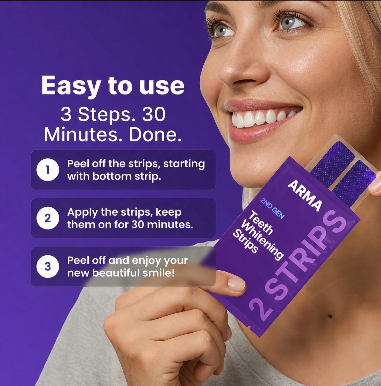 Purple Instant Teeth Whitening Strips