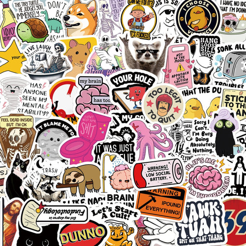 130 Pcs Funny Meme Stickers Set – Hilarious Saying & Cartoon Decals for Laptops, Water Bottles & Gifts | Hot Seller for Humor Lovers