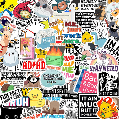 130 Pcs Funny Meme Stickers Set – Hilarious Saying & Cartoon Decals for Laptops, Water Bottles & Gifts | Hot Seller for Humor Lovers
