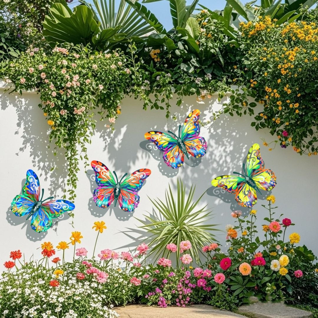 🦋A complete set! 4Pcs Butterfly Metal Wall Decor🤩