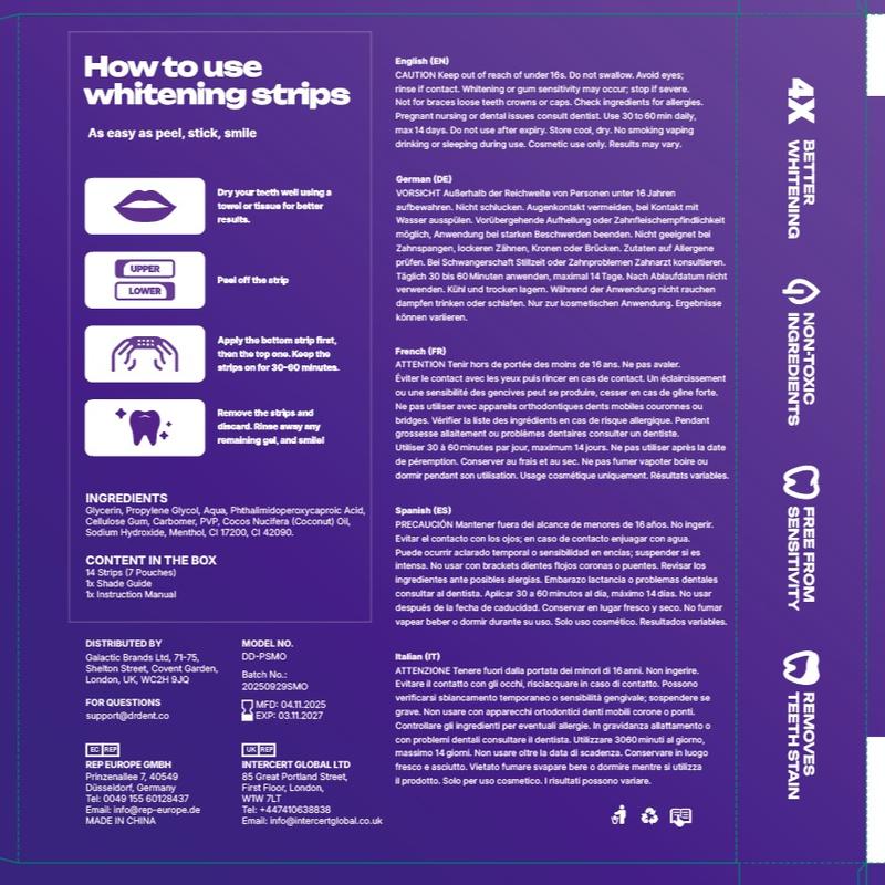 Purple Instant Teeth Whitening Strips