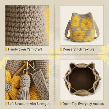 🏆 Special Offer: 47% OFF 🧵🌸 Handmade Crochet Tote Bag with Flowers 🌼✨
