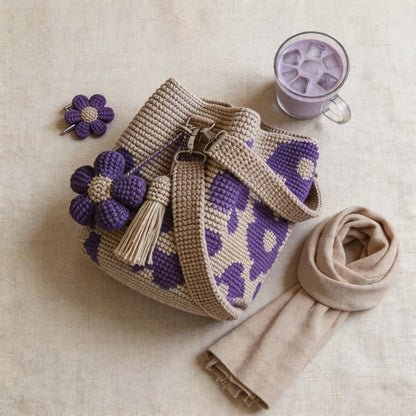 🏆 Special Offer: 47% OFF 🧵🌸 Handmade Crochet Tote Bag with Flowers 🌼✨