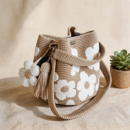 🏆 Special Offer: 47% OFF 🧵🌸 Handmade Crochet Tote Bag with Flowers 🌼✨