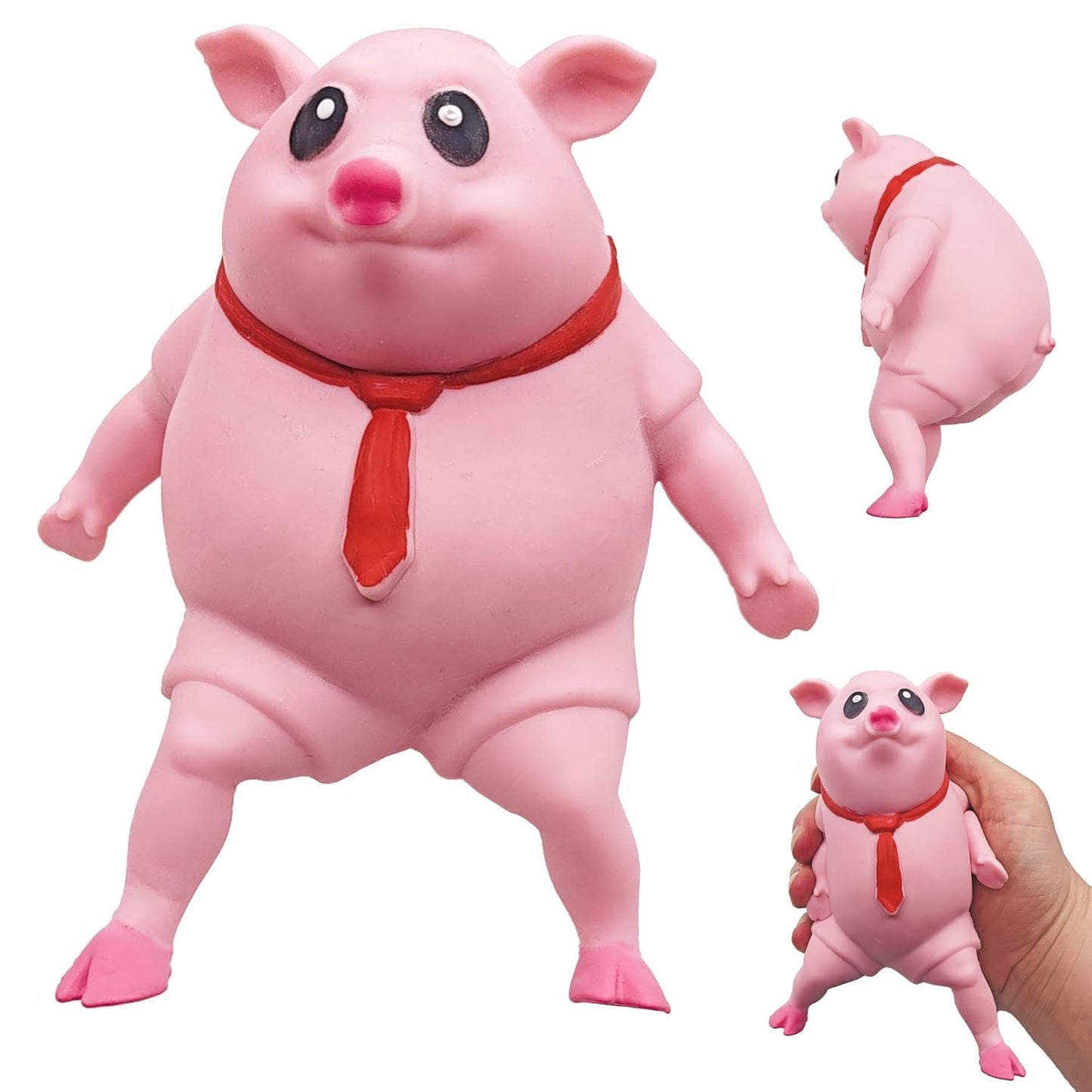 🔥Last day of the limited-time Buy 1 Free 1🔥Cute Pink Pig Squishy Toy for Kids | Stretchable Animal Stress Relief Toy