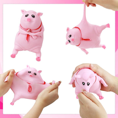 🔥Last day of the limited-time Buy 1 Free 1🔥Cute Pink Pig Squishy Toy for Kids | Stretchable Animal Stress Relief Toy