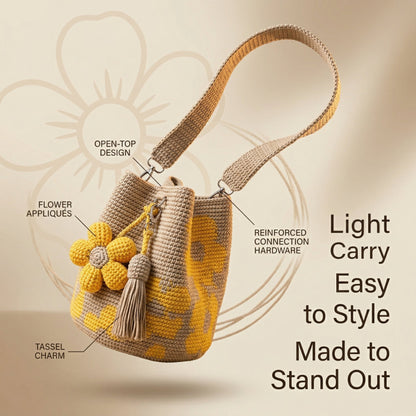 🏆 Special Offer: 47% OFF 🧵🌸 Handmade Crochet Tote Bag with Flowers 🌼✨