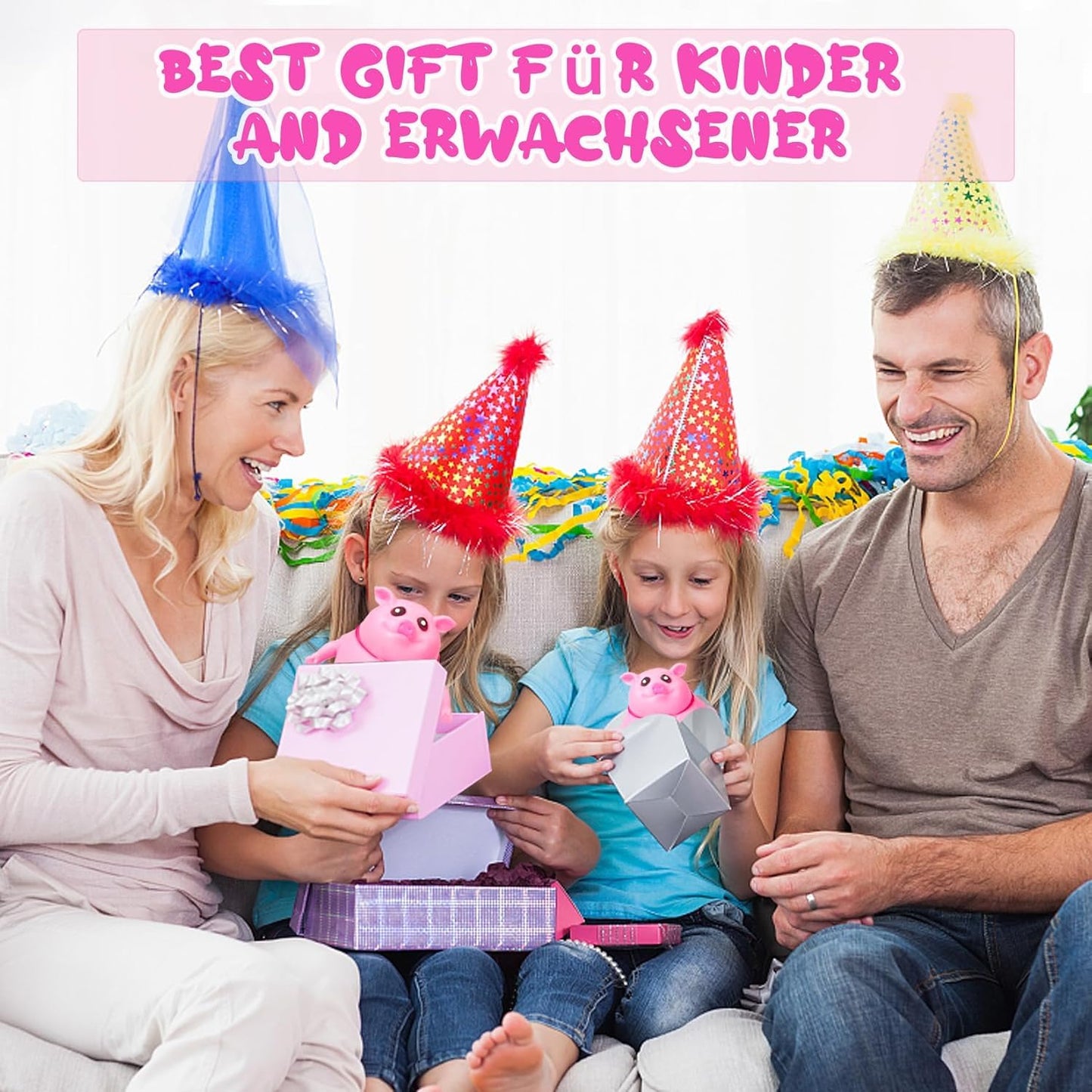 🔥Last day of the limited-time Buy 1 Free 1🔥Cute Pink Pig Squishy Toy for Kids | Stretchable Animal Stress Relief Toy