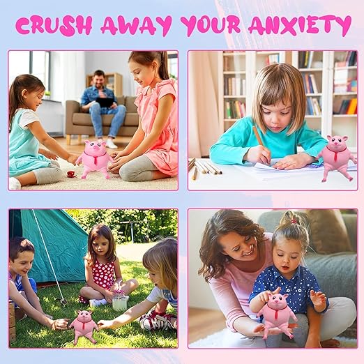 🔥Last day of the limited-time Buy 1 Free 1🔥Cute Pink Pig Squishy Toy for Kids | Stretchable Animal Stress Relief Toy