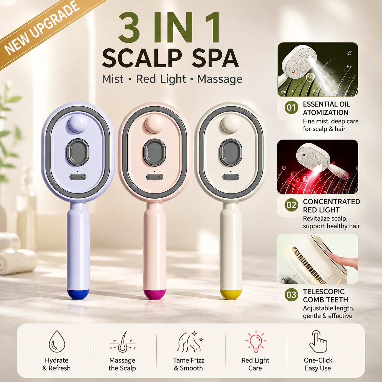 ⏳Limited-time 50% OFF💥Electric Mist-Spraying Massage Cushion Brush