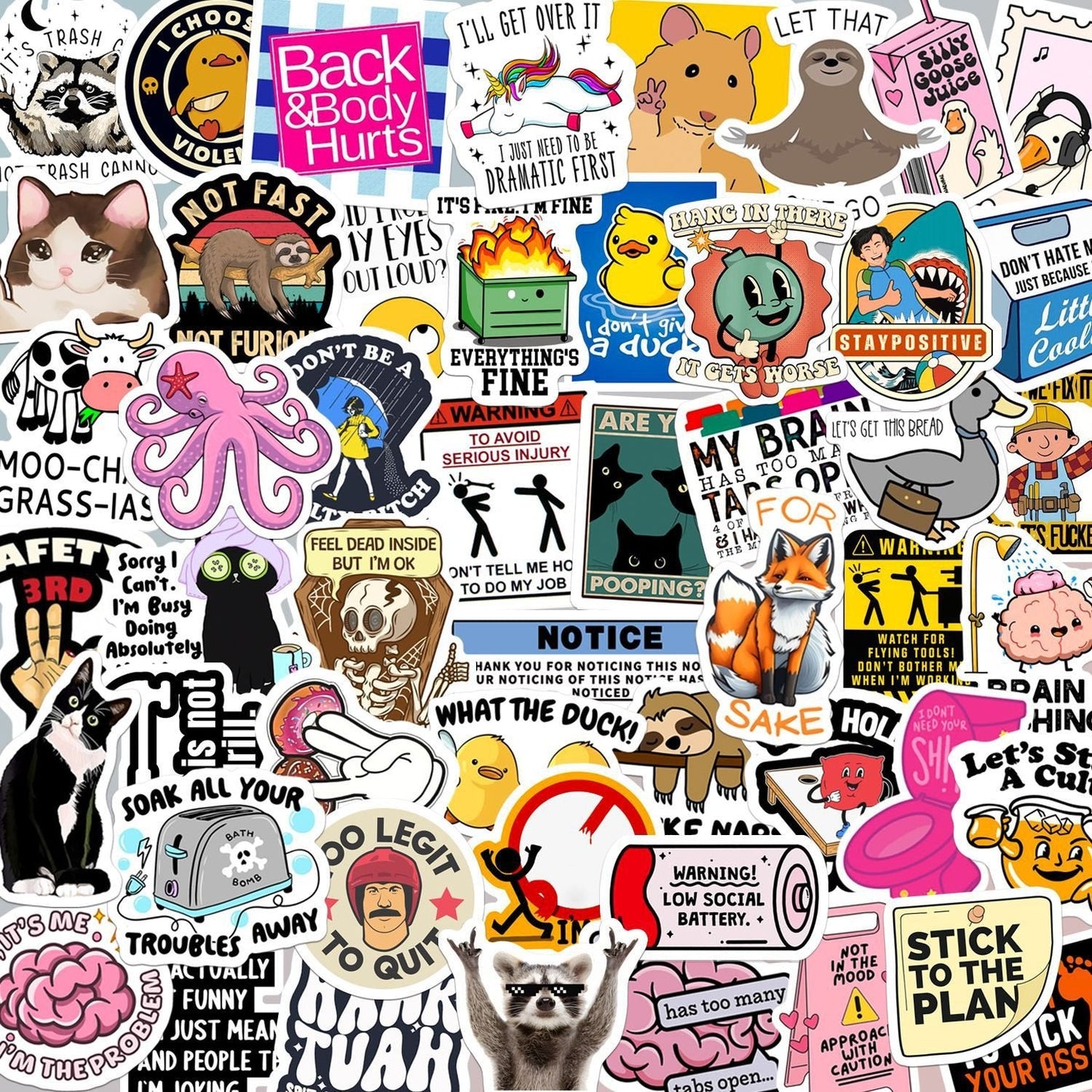 130 Pcs Funny Meme Stickers Set – Hilarious Saying & Cartoon Decals for Laptops, Water Bottles & Gifts | Hot Seller for Humor Lovers