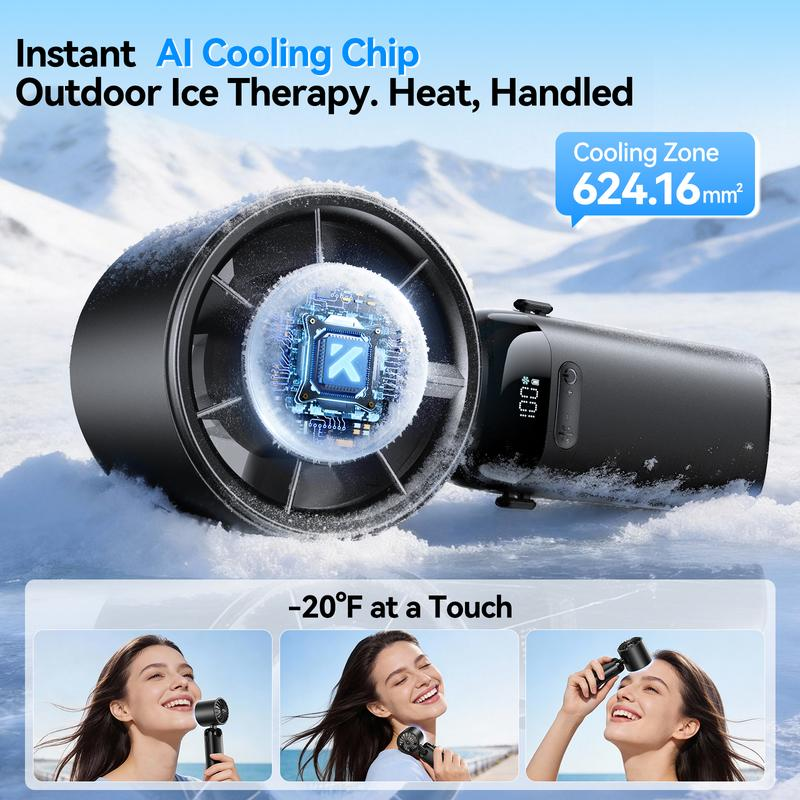 🔥Summer Favorites 💥Upgraded  4-in-1 portable refrigeration handheld turbo fan with 200 speed settings!