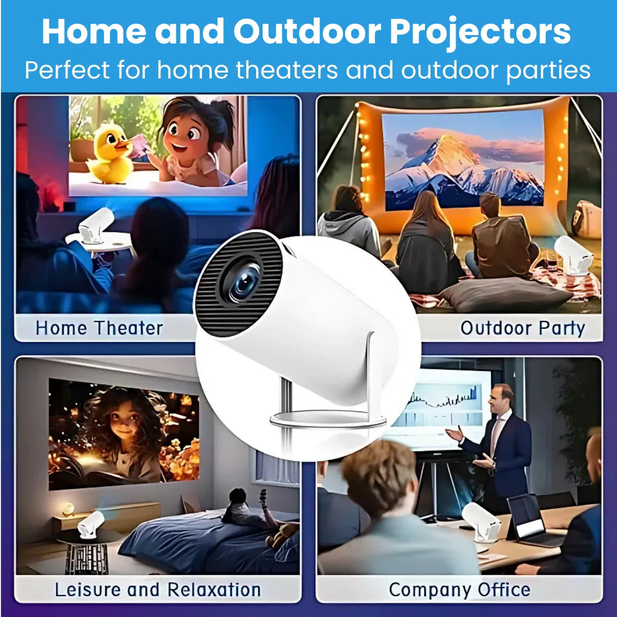 【🔥Last day: 43% discount】HY300 Pro Mini Portable Projector
