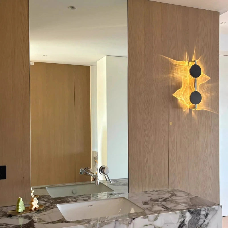 Golden Rippal Wall Light